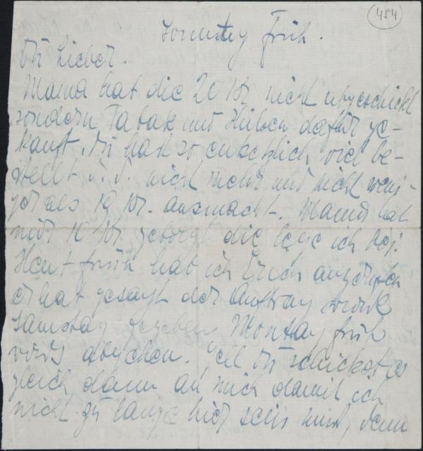 Brief von Edith Schiele an Egon Schiele