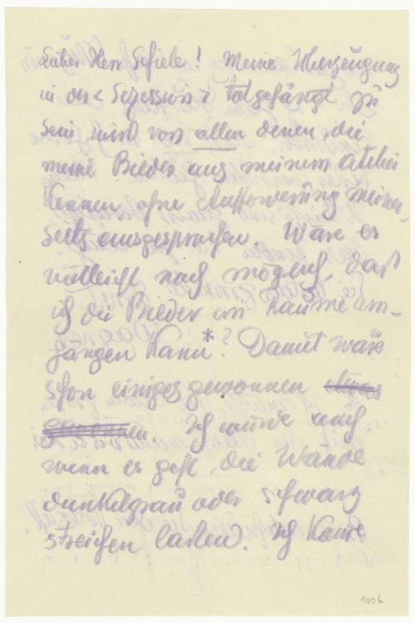 Letter from Ernst Wagner to Egon Schiele Bild 1