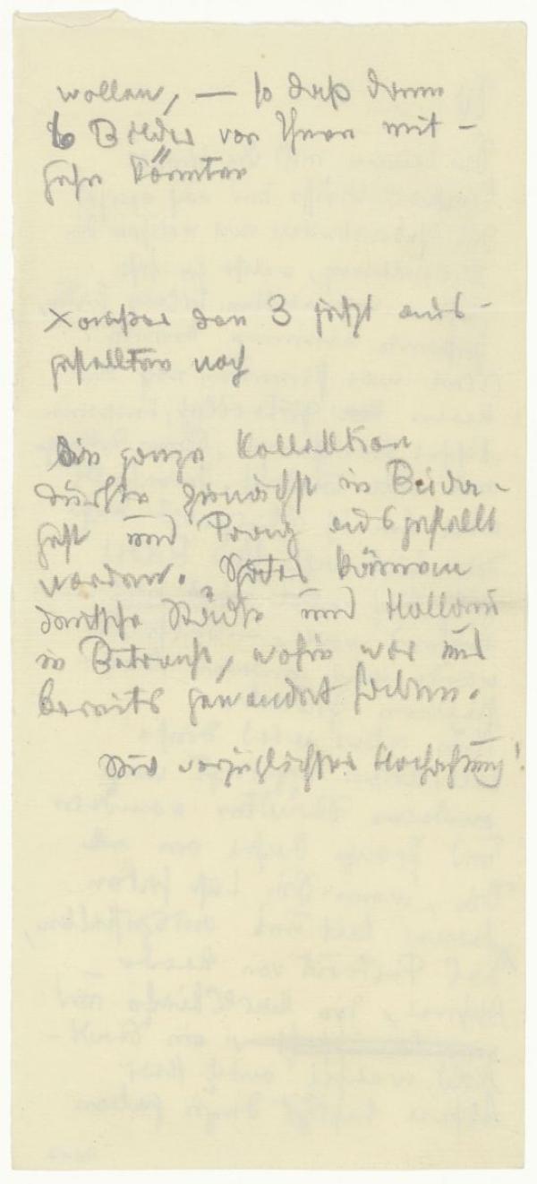 Draft for a letter from Egon Schiele to Arthur Rudolph Bild 2
