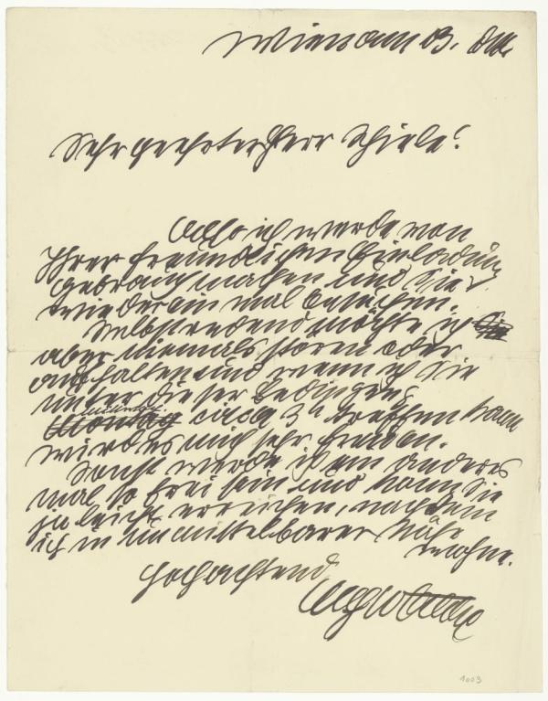 Letter from Alfons Walde to Egon Schiele 