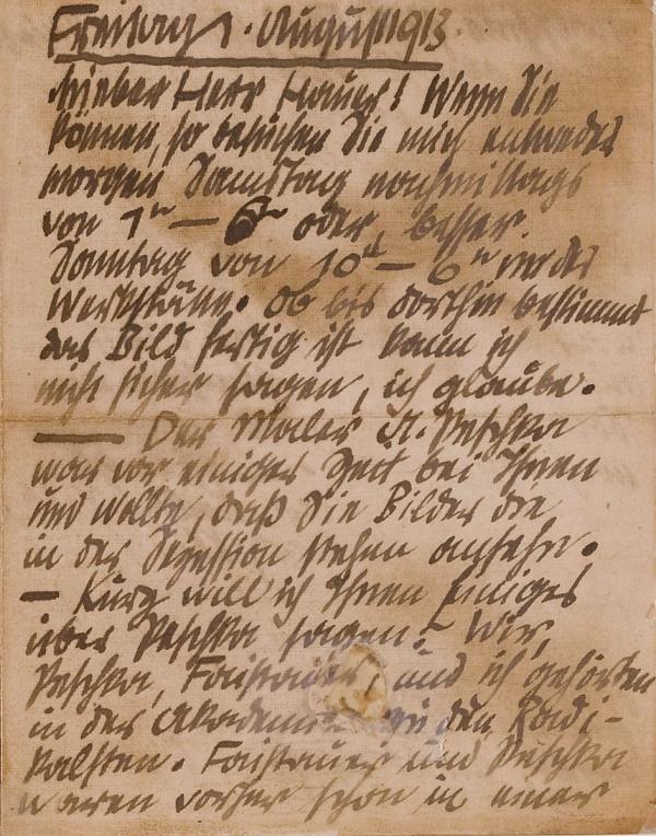 Brief von Egon Schiele an Franz Hauer 