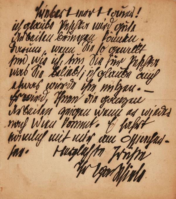 Letter from Egon Schiele to Franz Hauer 