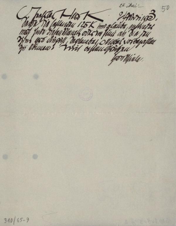 Letter from Egon Schiele to Moritz Otto Kuntschik 
