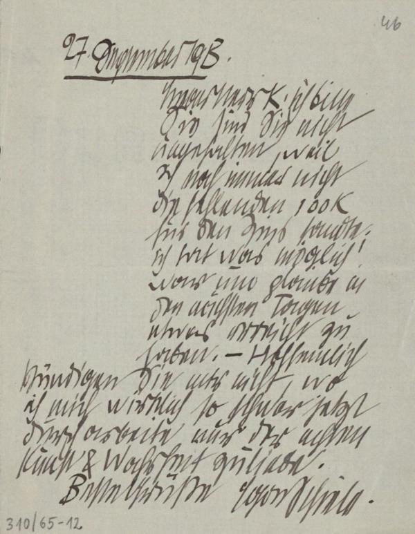 Letter from Egon Schiele to Moritz Otto Kuntschik 