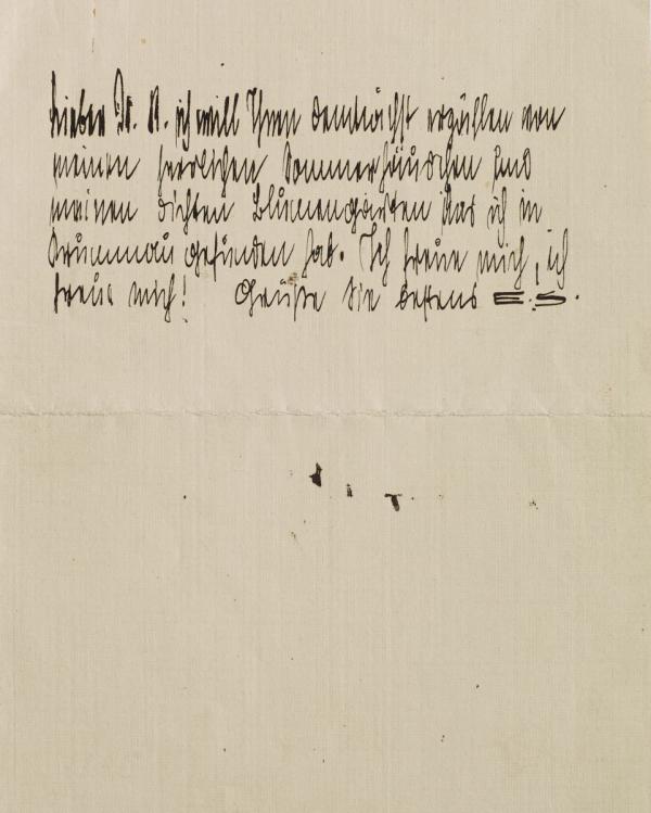 Brief von Egon Schiele an Oskar Reichel 