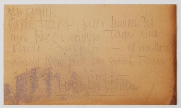 Visitkarte von Egon Schiele mit einer Notiz für Franz Hauer Bild 2