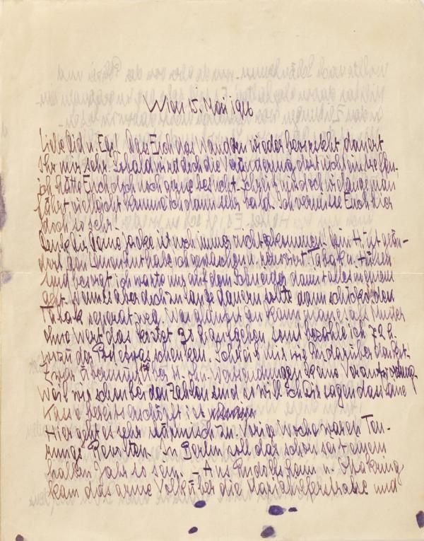 Letter from Adele Harms to Egon und Edith Schiele Bild 1