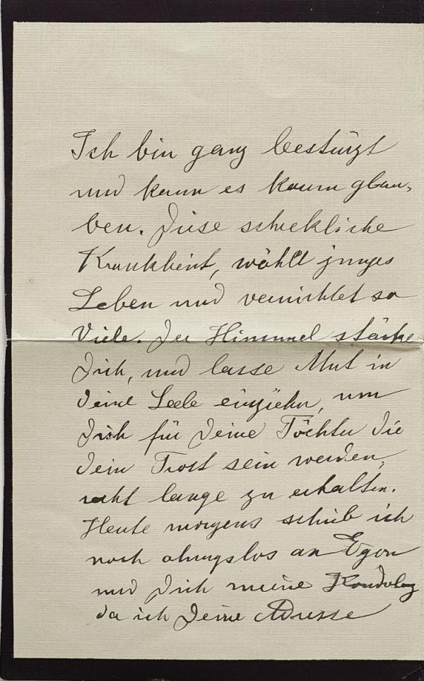 Kondolenzschreiben von Olga Kussy an Marie Schiele zum Tod von Egon Schiele Bild 2