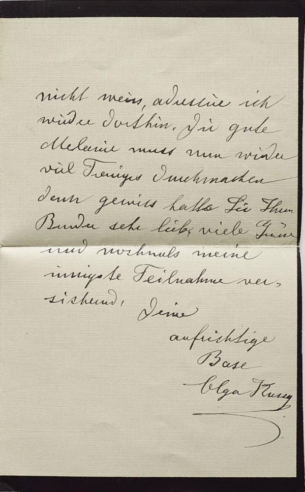 Kondolenzschreiben von Olga Kussy an Marie Schiele zum Tod von Egon Schiele Bild 3