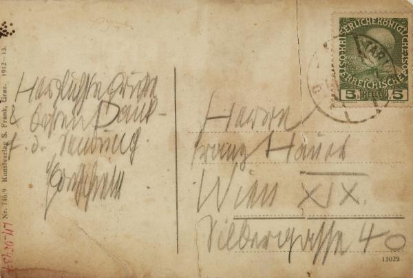 Postkarte von Egon Schiele an Franz Hauer Bild 2