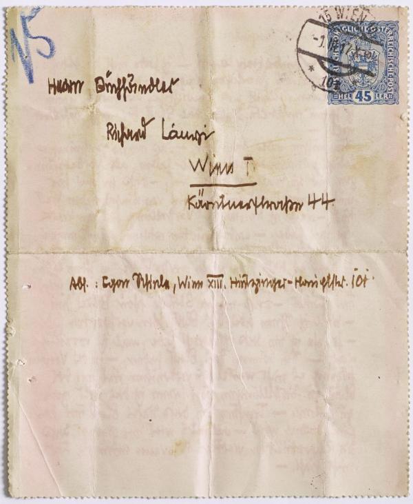 Brief von Egon Schiele an Richard Lányi Bild 2