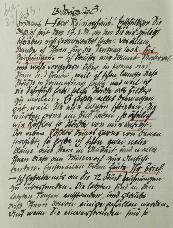 Brief von Egon Schiele an Carl Reininghaus 