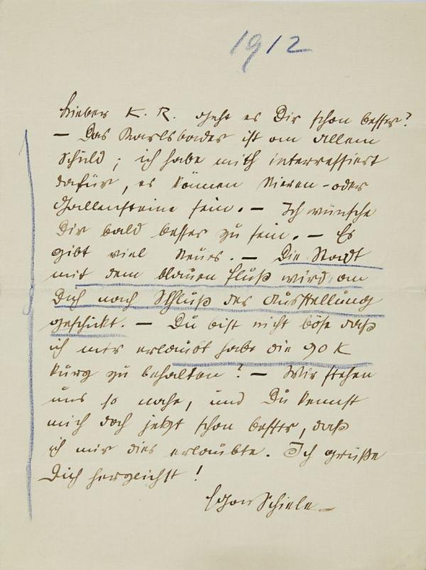 Letter from Egon Schiele to Carl Reininghaus 