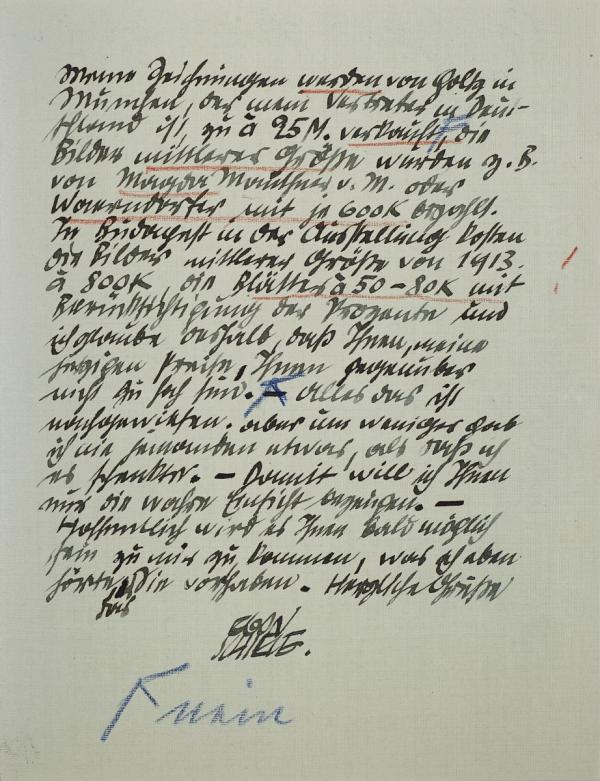 Brief von Egon Schiele an Carl Reininghaus Bild 2