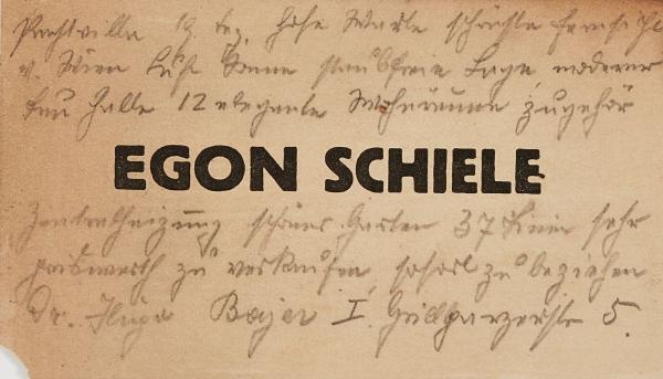 Visitkarte von Egon Schiele mit einer Notiz für Franz Hauer Bild 2