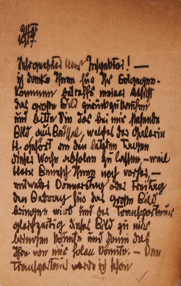 Postcard from Egon Schiele to Ludwig Helling 