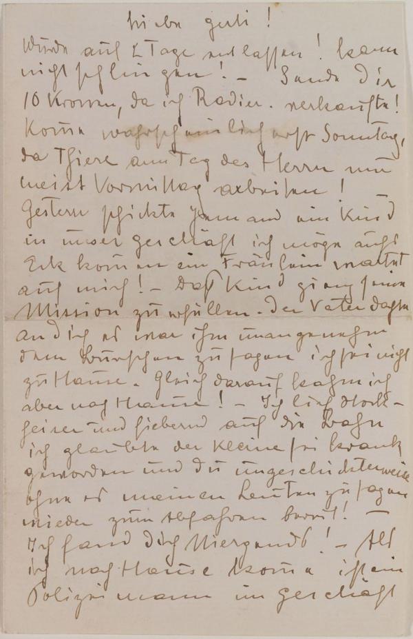 Brief von Anton Peschka an Gertrude Peschka Bild 1