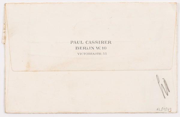 Visitkarte mit Kondolenzschreiben von Paul Cassirer an Marie Schiele zum Tod von Egon Schiele Bild 4