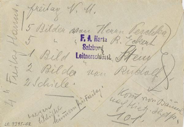 Kondolenzschreiben von Felix Albrecht Harta an Anton Peschka zum Tod von Egon Schiele Bild 3