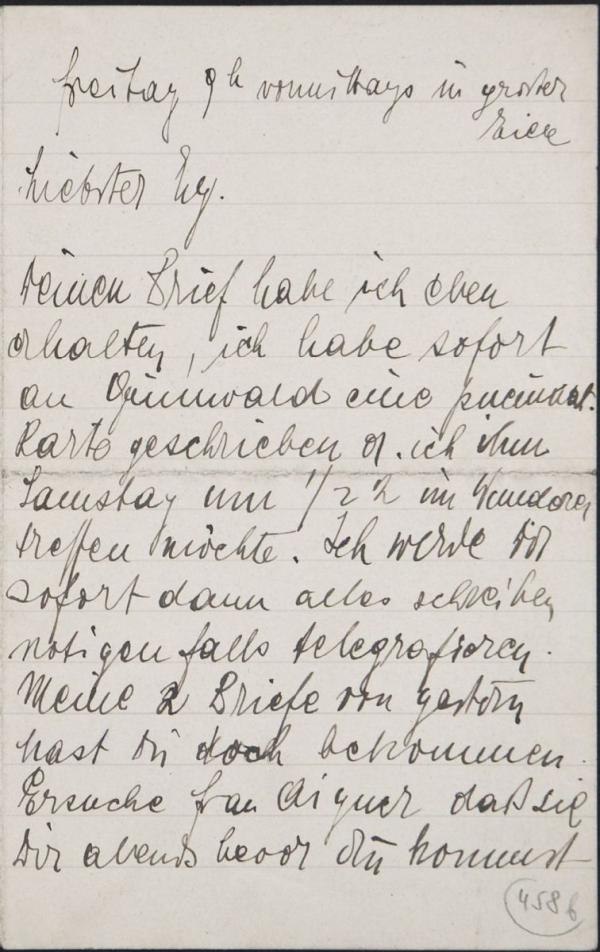 Brief von Edith Schiele an Egon Schiele 