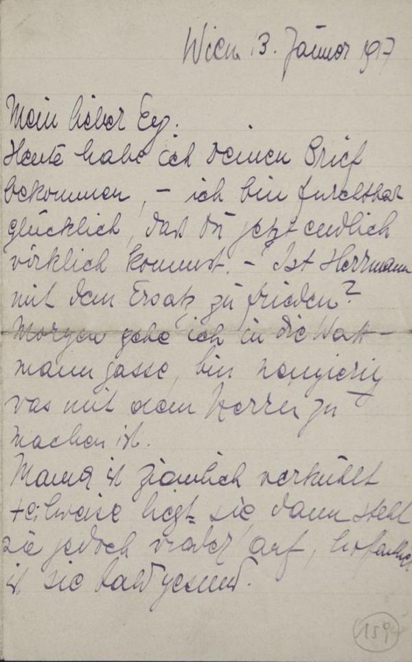 Brief von Edith Schiele an Egon Schiele 