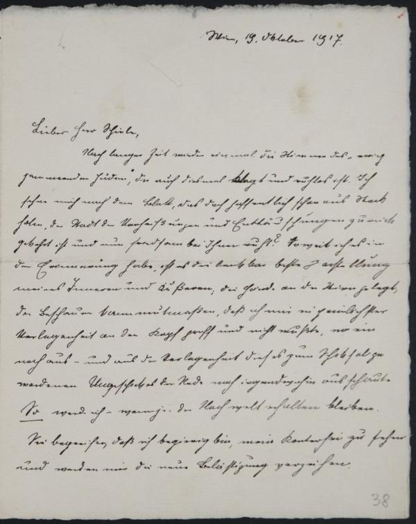 Brief von Paul Wengraf an Egon Schiele 