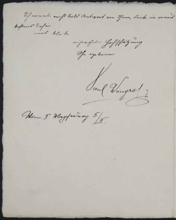 Brief von Paul Wengraf an Egon Schiele Bild 2