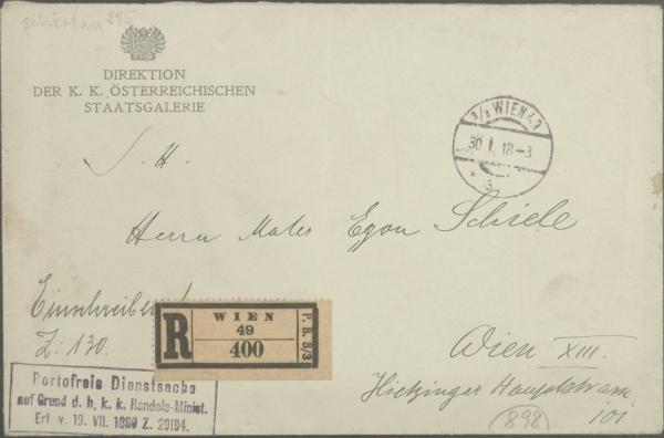 Letter from Franz Martin Haberditzl to Egon Schiele Bild 2