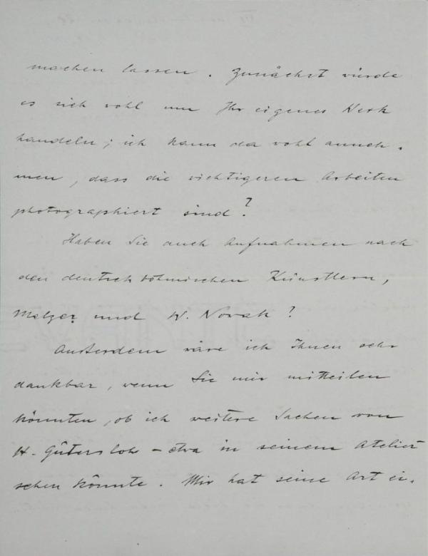 Brief von Hans Tietze an Egon Schiele Bild 2