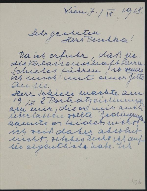 Brief von Hilde Ziegler an Anton Peschka 