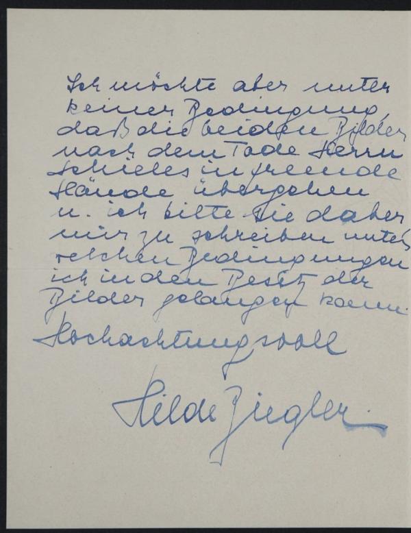 Brief von Hilde Ziegler an Anton Peschka Bild 2