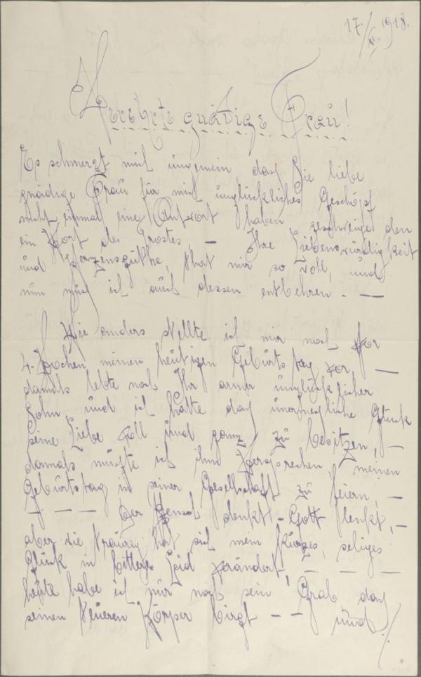 Letter from Emmy Obransky to Marie Schiele 