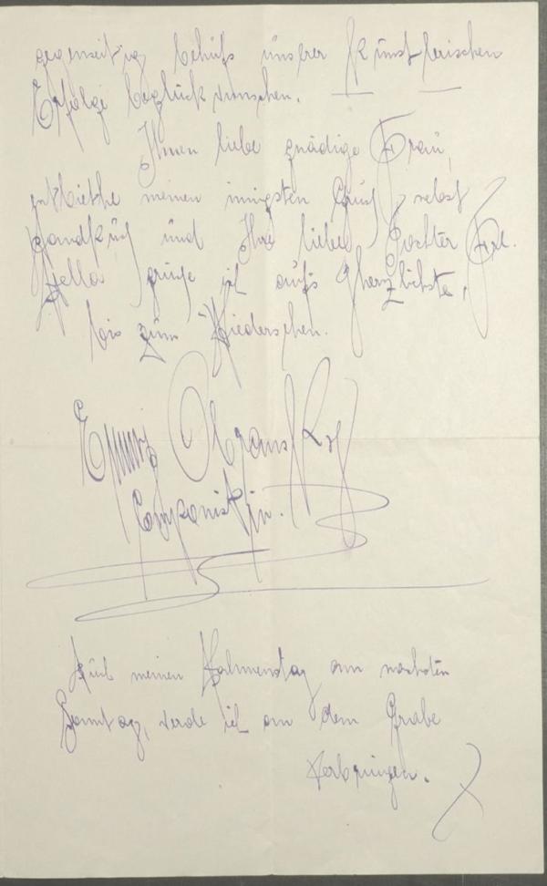 Letter from Emmy Obransky to Marie Schiele Bild 3