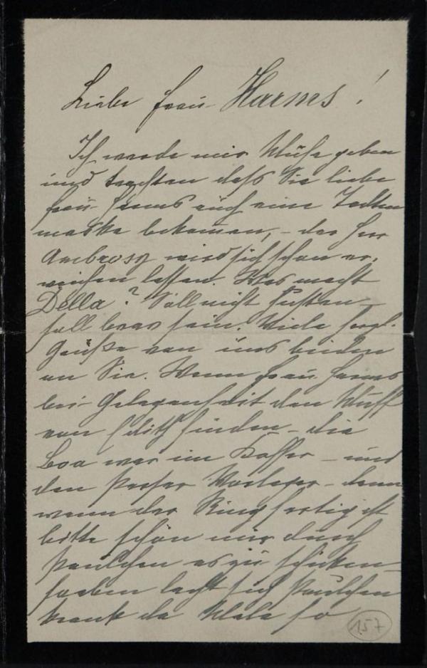 Letter from Marie and Melanie Schiele to Josefine Harms 