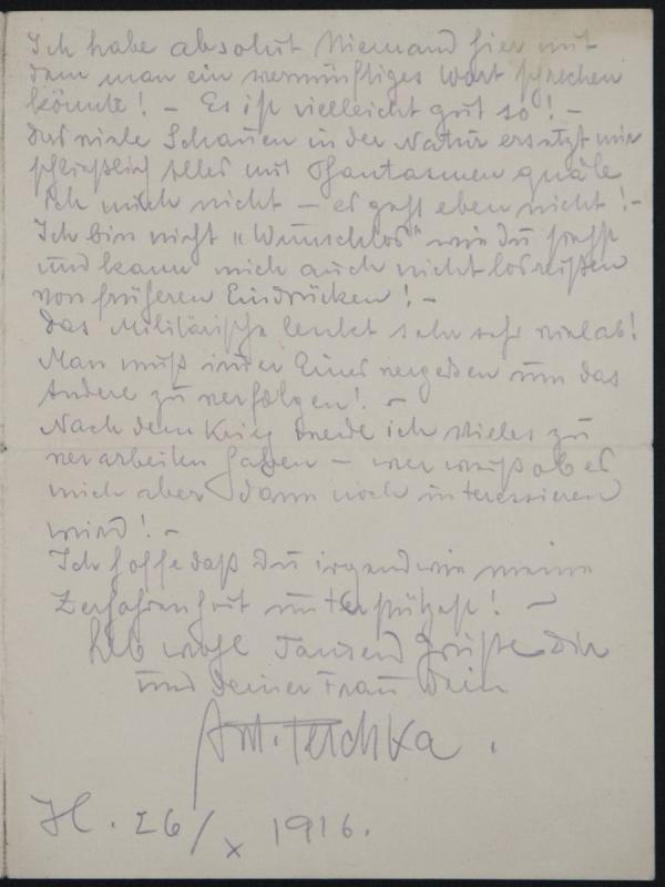 Brief von Anton Peschka an Egon Schiele Bild 2