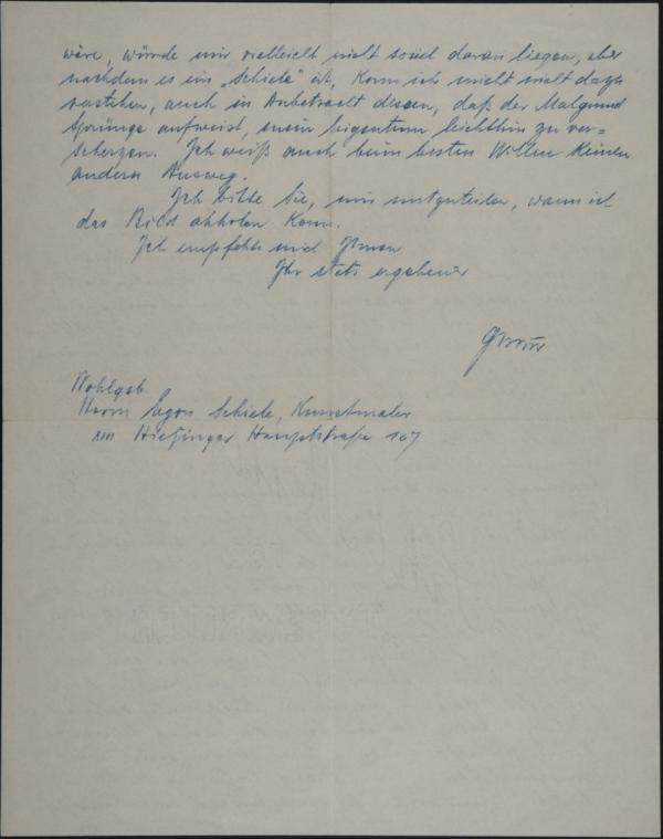 Letter from Xaver B. Gmür to Egon Schiele Bild 2
