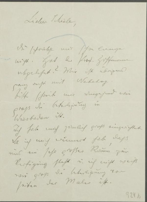 Brief von Anton Faistauer an Egon Schiele 