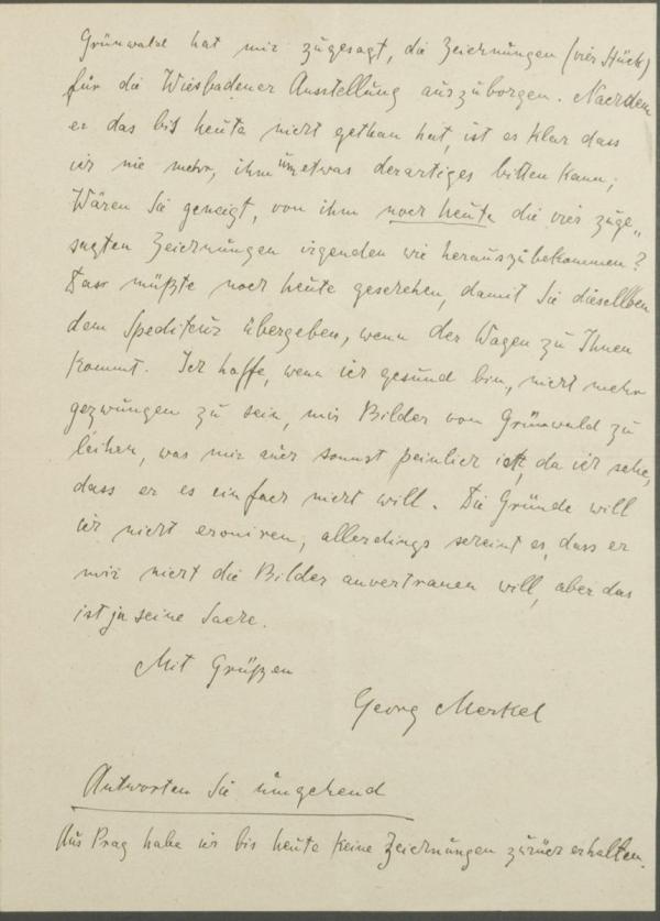 Letter from Georg Merkel to Egon Schiele Bild 2