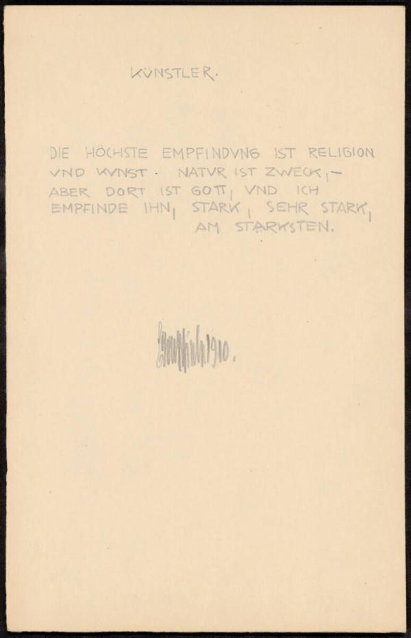 Gedicht von Egon Schiele: „Künstler“ 