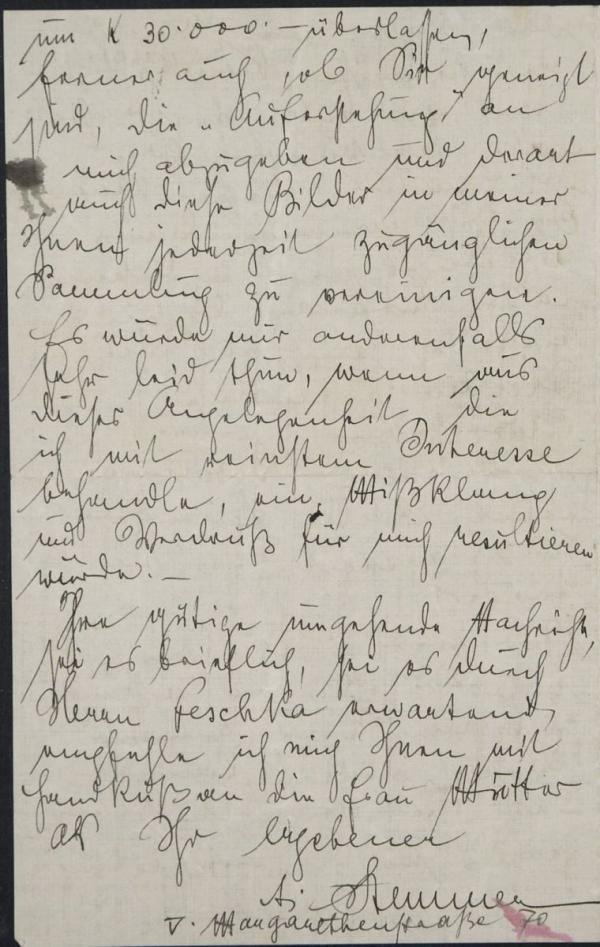 Brief von Arthur Stemmer an Melanie Schiele, adressiert an Marie Schiele Bild 4