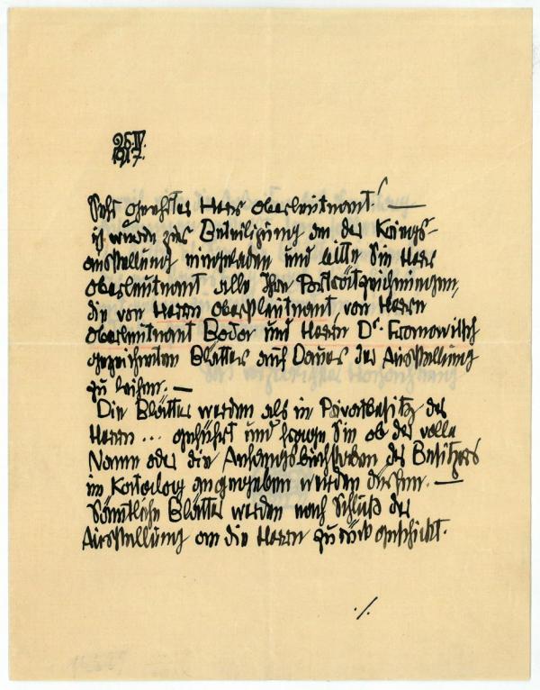 Brief von Egon Schiele an Gustav Herrmann 