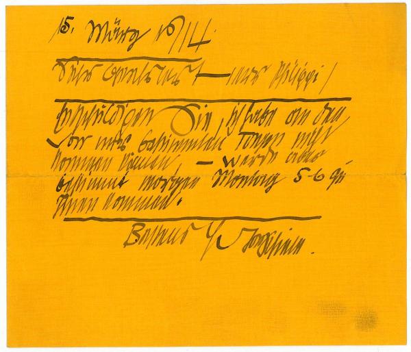 Letter from Egon Schiele to Robert Philippi 