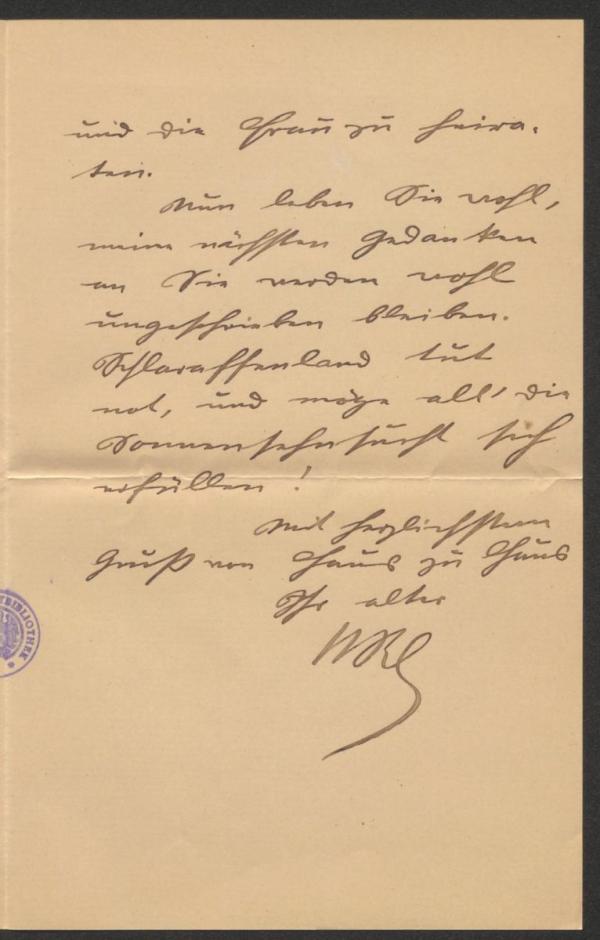 Letter from Wilderich Rheinfelder to Arthur Roessler Bild 7