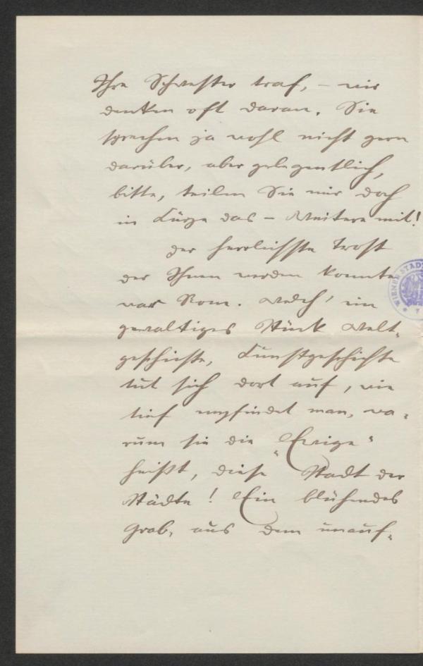 Brief von Wilderich Rheinfelder an Arthur Roessler Bild 6