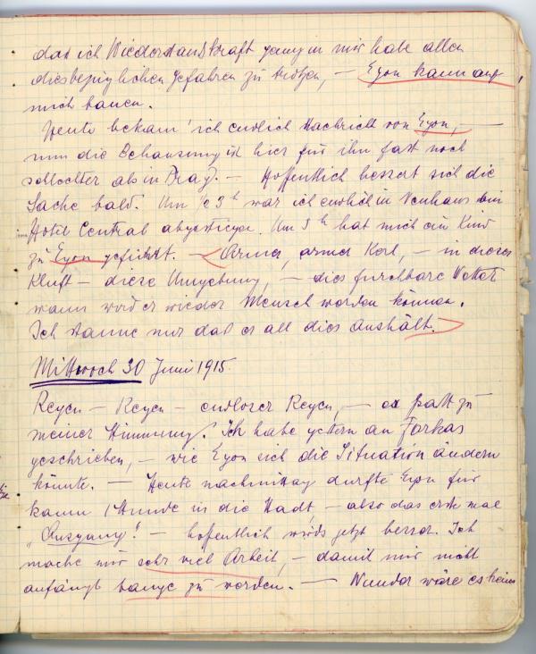 Diary entry made by Edith Schiele Bild 2