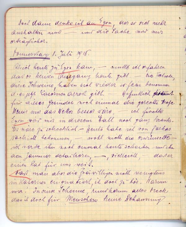 Diary entry made by Edith Schiele Bild 2