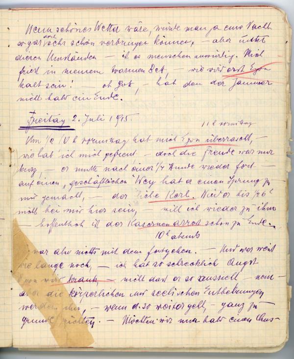 Diary entry made by Edith Schiele Bild 2