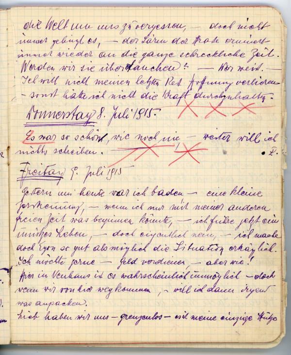 Diary entry made by Edith Schiele 