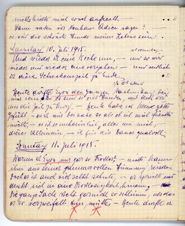 Diary entry made by Edith Schiele Bild 2