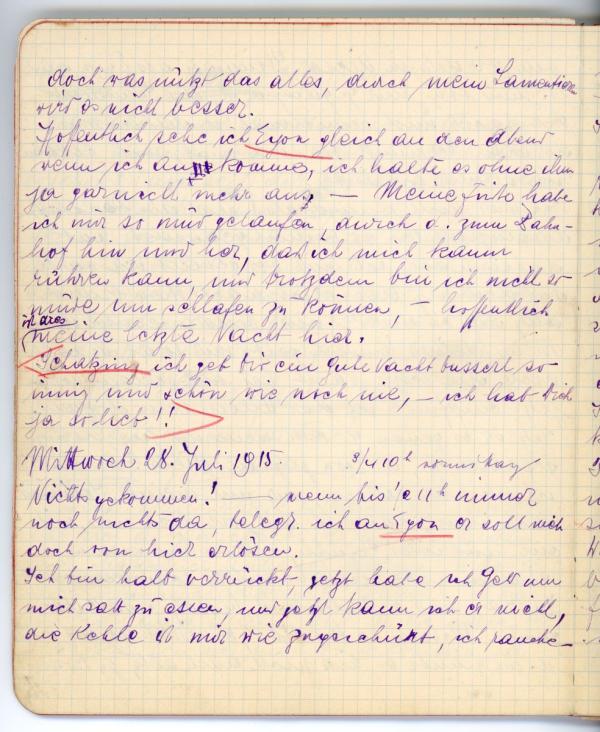 Diary entry made by Edith Schiele Bild 3